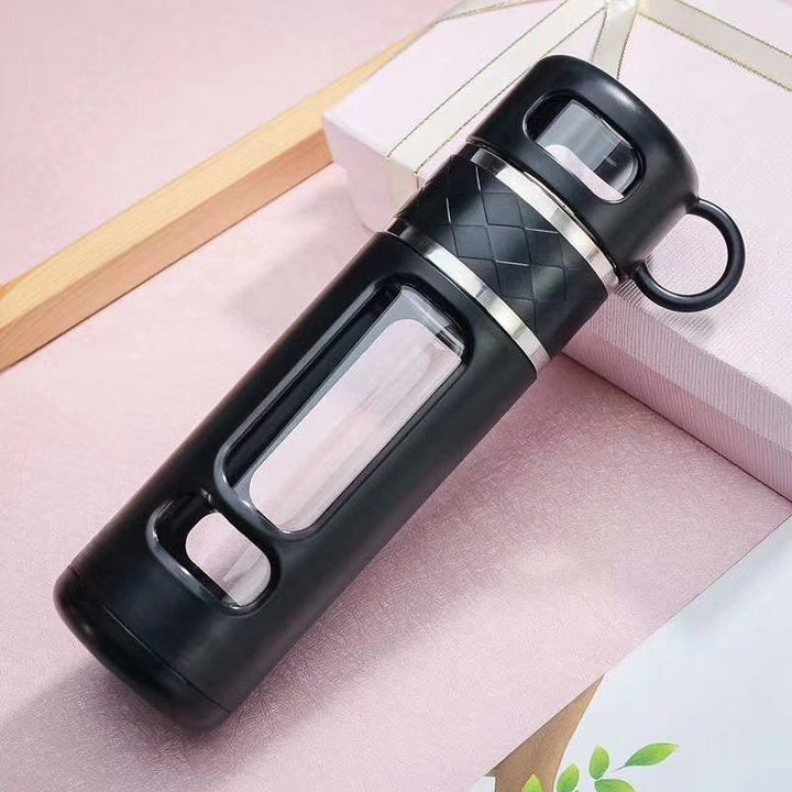 Premium Insulated Tea Cup 800ML 1000ML Double Layer Glass Bottle Water Separation Brewing Leak Proof Portable Hot Cold Drink Cup for Travel Office
