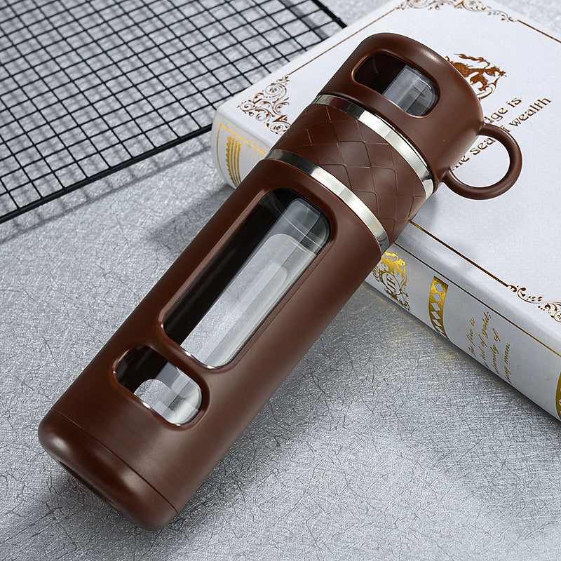 Premium Insulated Tea Cup 800ML 1000ML Double Layer Glass Bottle Water Separation Brewing Leak Proof Portable Hot Cold Drink Cup for Travel Office