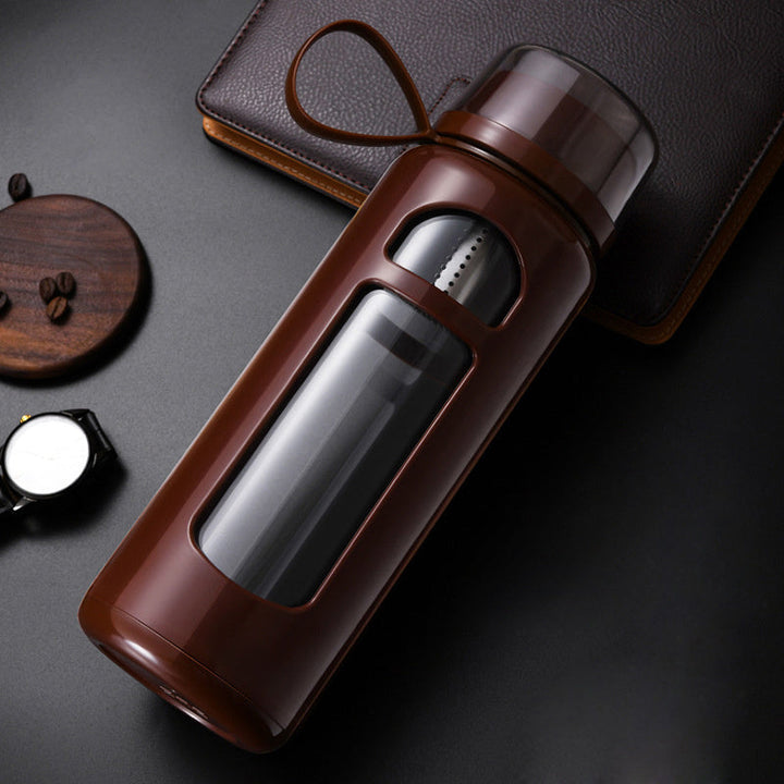 Premium Insulated Tea Cup 800ML 1000ML Double Layer Glass Bottle Water Separation Brewing Leak Proof Portable Hot Cold Drink Cup for Travel Office