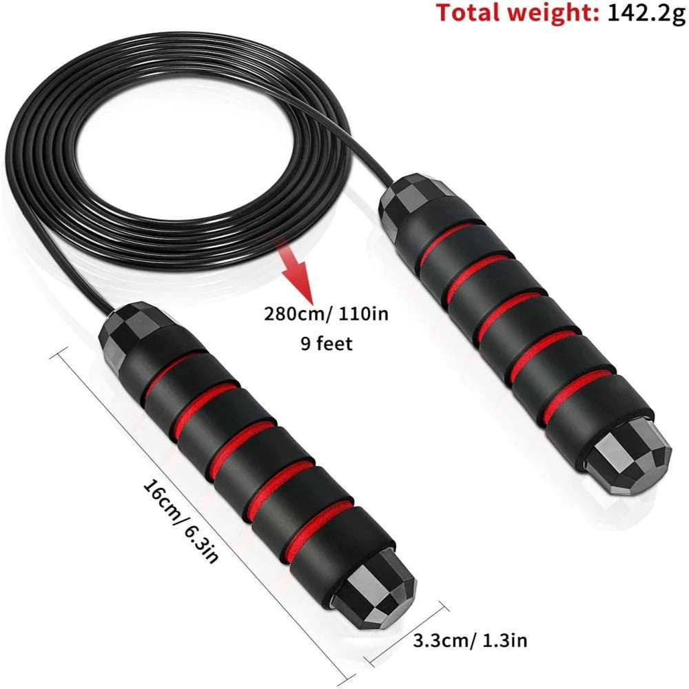 Premium Jump Rope Adjustable Speed Cable 3m Ball Bearing Tangle Free Steel Wire PVC Fitness Skipping Rope for Gym Boxing Cross Training Home Use