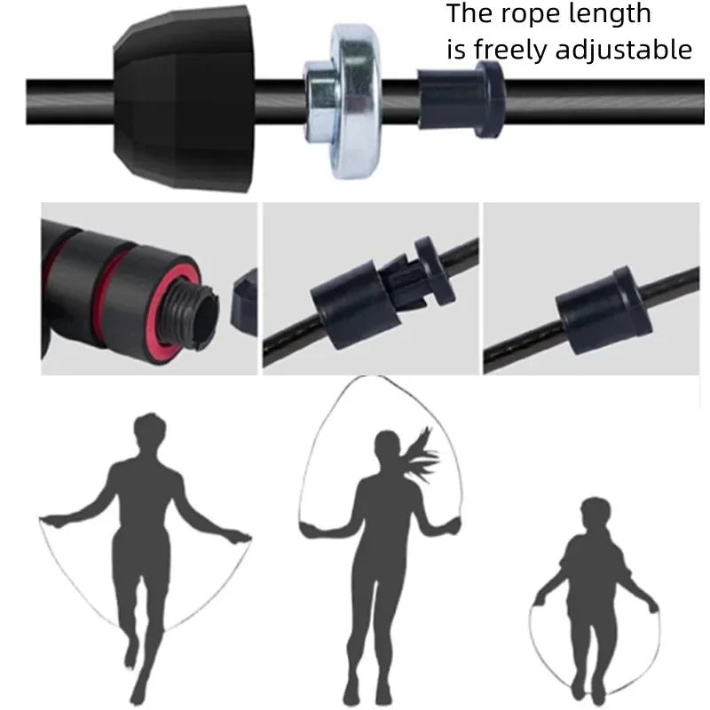 Premium Jump Rope Adjustable Speed Cable 3m Ball Bearing Tangle Free Steel Wire PVC Fitness Skipping Rope for Gym Boxing Cross Training Home Use