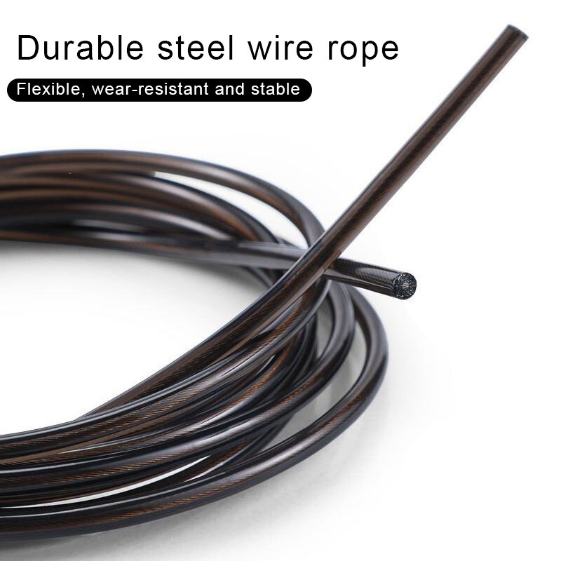 Premium Jump Rope Adjustable Speed Cable 3m Ball Bearing Tangle Free Steel Wire PVC Fitness Skipping Rope for Gym Boxing Cross Training Home Use