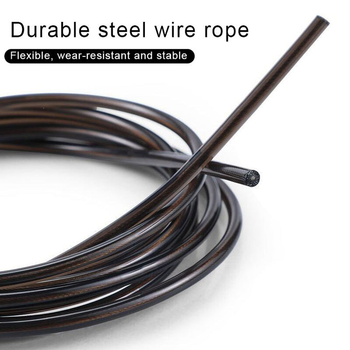 Premium Jump Rope Adjustable Speed Cable 3m Ball Bearing Tangle Free Steel Wire PVC Fitness Skipping Rope for Gym Boxing Cross Training Home Use