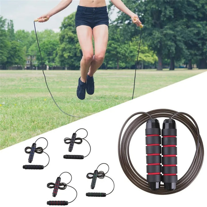 Premium Jump Rope Adjustable Speed Cable 3m Ball Bearing Tangle Free Steel Wire PVC Fitness Skipping Rope for Gym Boxing Cross Training Home Use