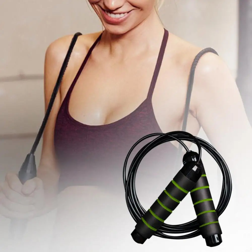 Premium Jump Rope Adjustable Speed Cable 3m Ball Bearing Tangle Free Steel Wire PVC Fitness Skipping Rope for Gym Boxing Cross Training Home Use