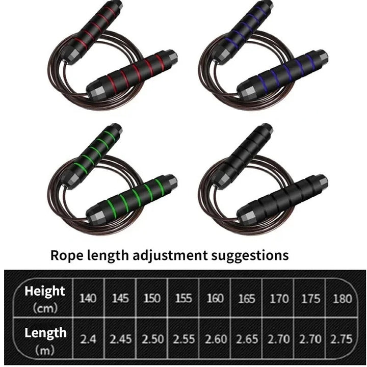 Premium Jump Rope Adjustable Speed Cable 3m Ball Bearing Tangle Free Steel Wire PVC Fitness Skipping Rope for Gym Boxing Cross Training Home Use