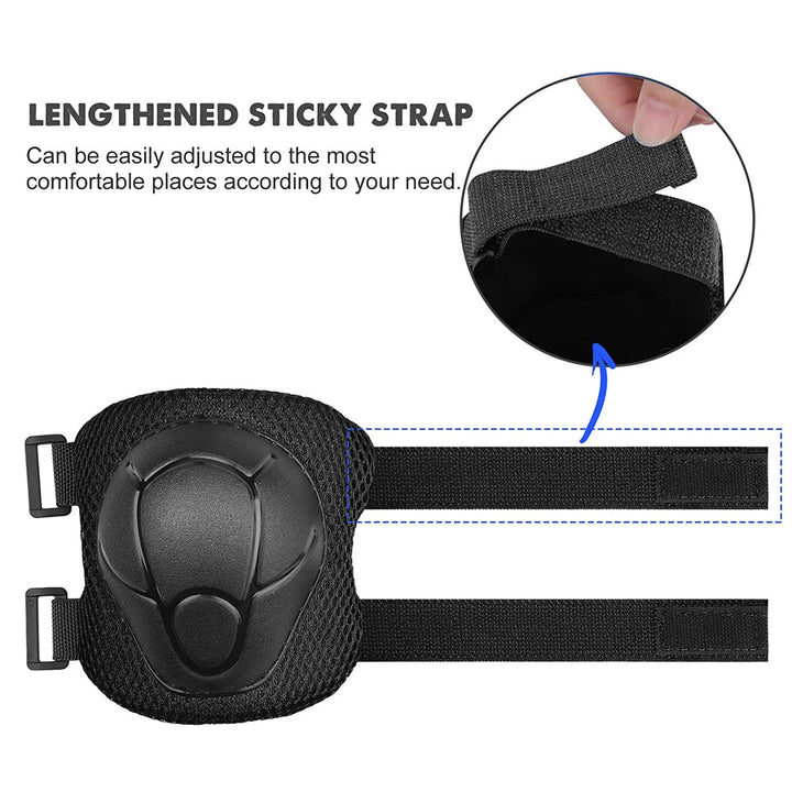 Premium Kids Protective Gear Set Knee Elbow Wrist Guards Adjustable Safety Pads 6 Piece Set for Skating Cycling Skateboard Ages 3 to 7 Boys Girls