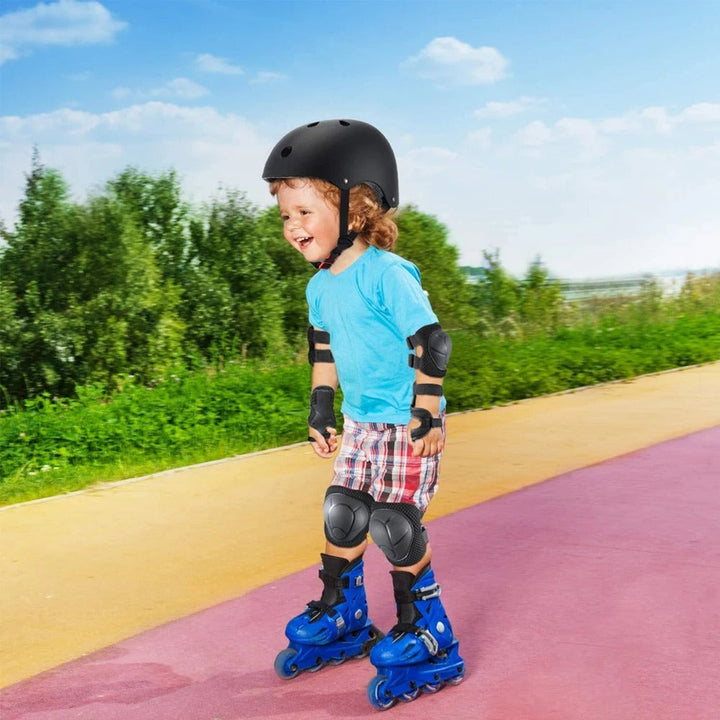 Premium Kids Protective Gear Set Knee Elbow Wrist Guards Adjustable Safety Pads 6 Piece Set for Skating Cycling Skateboard Ages 3 to 7 Boys Girls