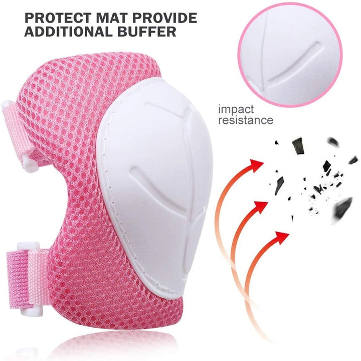 Premium Kids Protective Gear Set Knee Elbow Wrist Guards Adjustable Safety Pads 6 Piece Set for Skating Cycling Skateboard Ages 3 to 7 Boys Girls