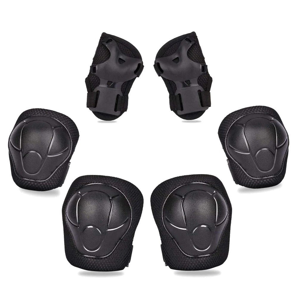 Premium Kids Protective Gear Set Knee Elbow Wrist Guards Adjustable Safety Pads 6 Piece Set for Skating Cycling Skateboard Ages 3 to 7 Boys Girls