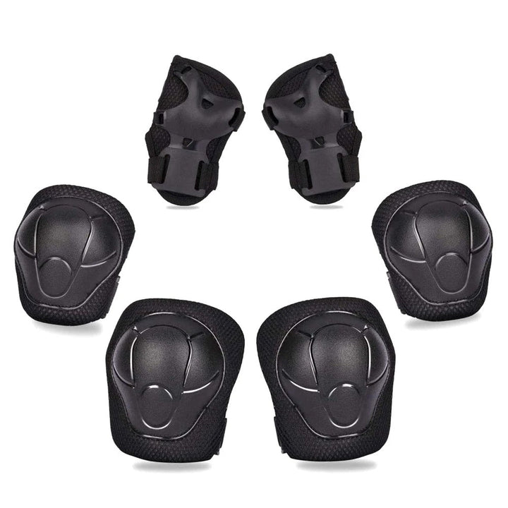 Premium Kids Protective Gear Set Knee Elbow Wrist Guards Adjustable Safety Pads 6 Piece Set for Skating Cycling Skateboard Ages 3 to 7 Boys Girls