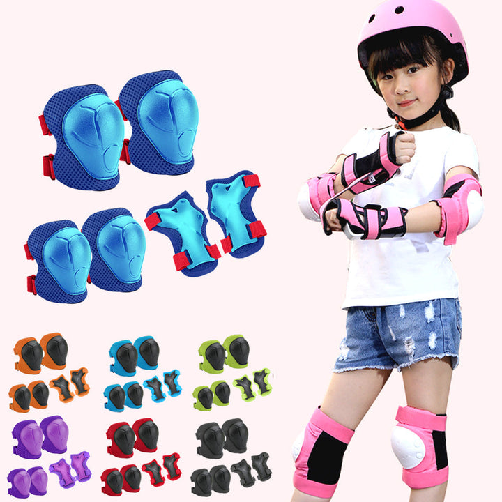 Premium Kids Protective Gear Set Knee Elbow Wrist Guards Adjustable Safety Pads 6 Piece Set for Skating Cycling Skateboard Ages 3 to 7 Boys Girls