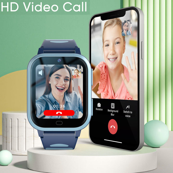 Premium Kids Smartwatch 4G Video Voice Calls GPS Tracker 1.69 Inch HD IP67 WiFi Bluetooth 8GB Android iOS Compatible Activity Tracker Safety Features