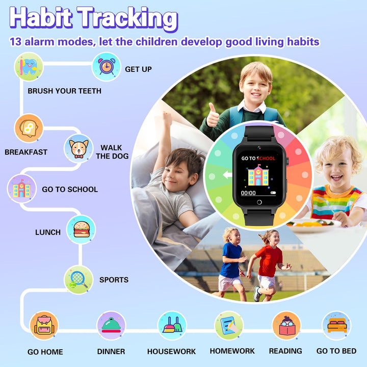 Premium Kids Smartwatch 4G Video Voice Calls GPS Tracker 1.69 Inch HD IP67 WiFi Bluetooth 8GB Android iOS Compatible Activity Tracker Safety Features