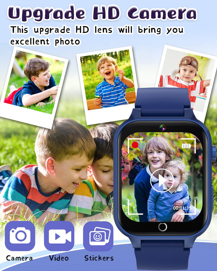 Premium Kids Smartwatch 4G Video Voice Calls GPS Tracker 1.69 Inch HD IP67 WiFi Bluetooth 8GB Android iOS Compatible Activity Tracker Safety Features