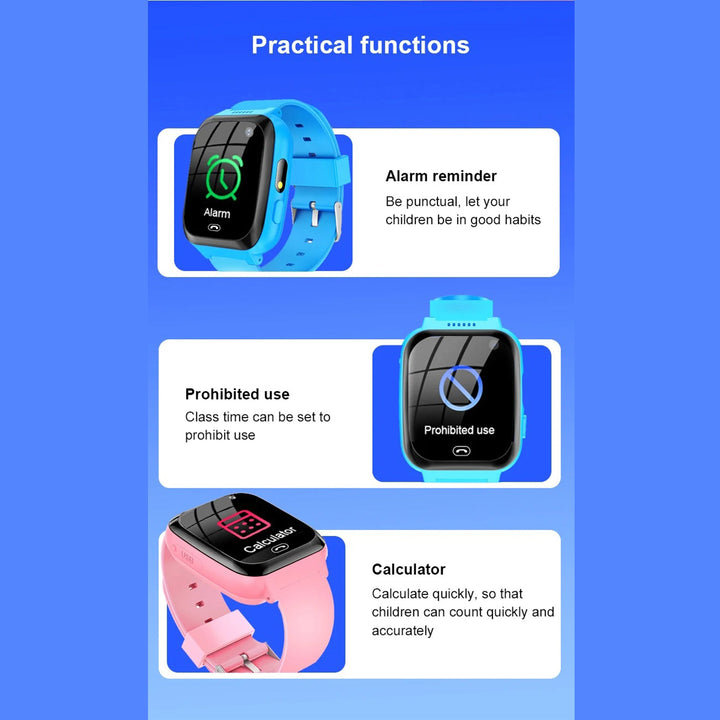 Premium Kids Smartwatch 4G Video Voice Calls GPS Tracker 1.69 Inch HD IP67 WiFi Bluetooth 8GB Android iOS Compatible Activity Tracker Safety Features