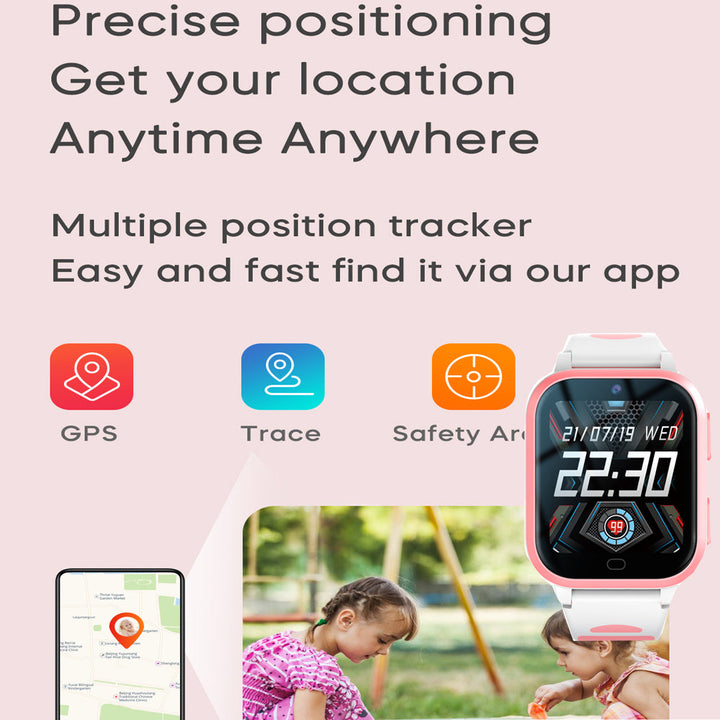 Premium Kids Smartwatch 4G Video Voice Calls GPS Tracker 1.69 Inch HD IP67 WiFi Bluetooth 8GB Android iOS Compatible Activity Tracker Safety Features