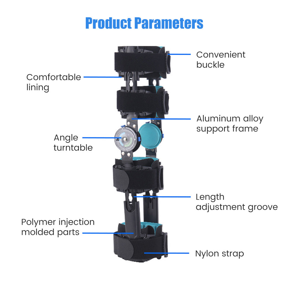 Premium Knee Brace Adjustable Hinged Knee Support ROM Control Aluminum Frame Knee Stabilizer One Size Left Right for Sports Work Daily Use