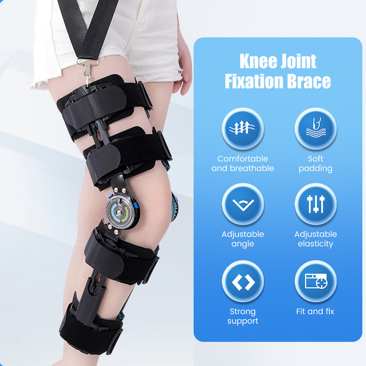 Premium Knee Brace Adjustable Hinged Knee Support ROM Control Aluminum Frame Knee Stabilizer One Size Left Right for Sports Work Daily Use