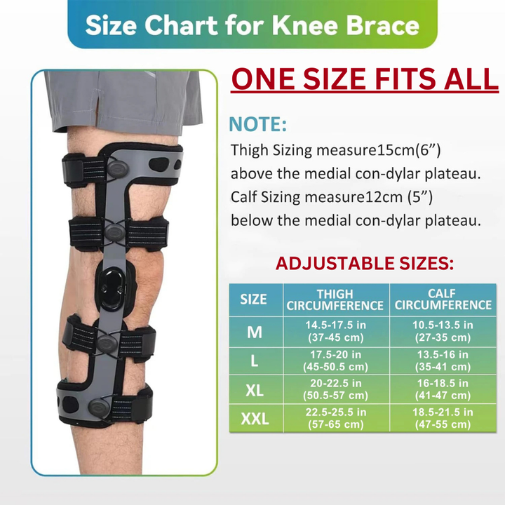 Premium Knee Brace Adjustable Hinged Knee Support ROM Control Aluminum Frame Knee Stabilizer One Size Left Right for Sports Work Daily Use