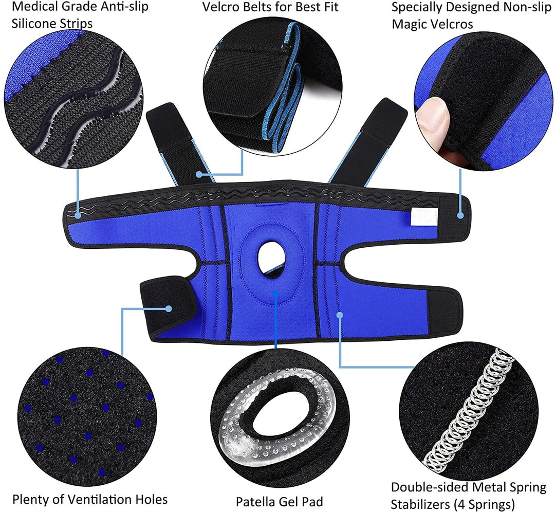 Premium Knee Brace Hinged Support Adjustable Knee Stabilizer Dual Side Hinges Breathable Knee Support for Gym Running Work Daily Use 6 Sizes