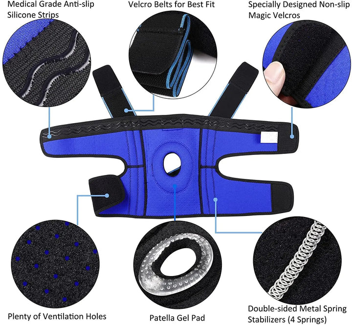 Premium Knee Brace Hinged Support Adjustable Knee Stabilizer Dual Side Hinges Breathable Knee Support for Gym Running Work Daily Use 6 Sizes