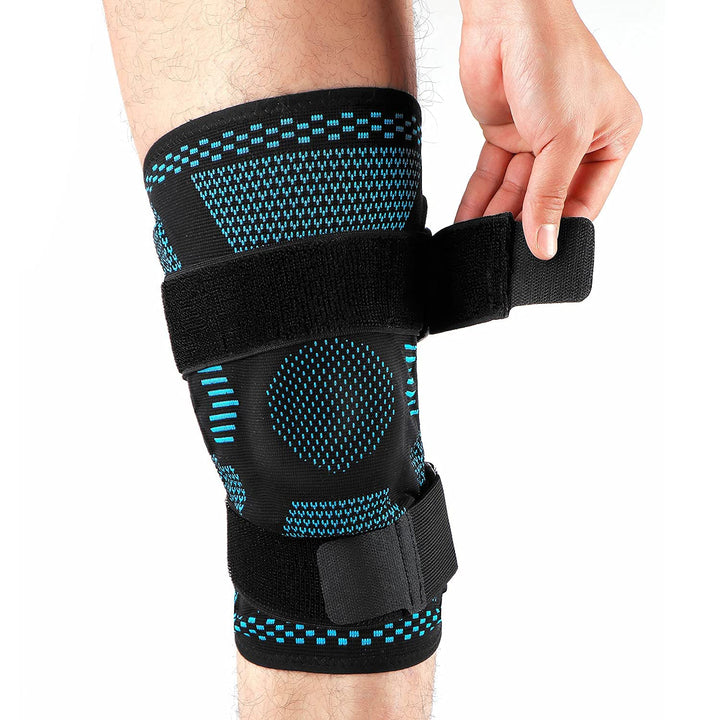 Premium Knee Brace Hinged Support Adjustable Knee Stabilizer Dual Side Hinges Breathable Knee Support for Gym Running Work Daily Use 6 Sizes