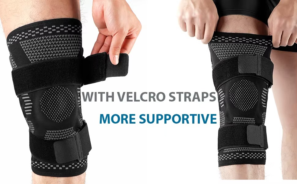 Premium Knee Brace Hinged Support Adjustable Knee Stabilizer Dual Side Hinges Breathable Knee Support for Gym Running Work Daily Use 6 Sizes