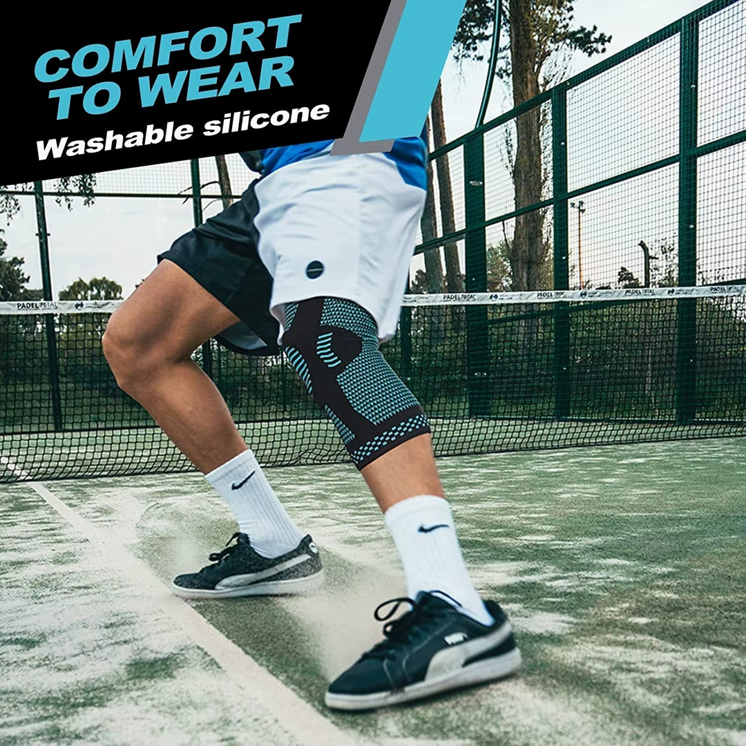 Premium Knee Brace Hinged Support Adjustable Knee Stabilizer Dual Side Hinges Breathable Knee Support for Gym Running Work Daily Use 6 Sizes
