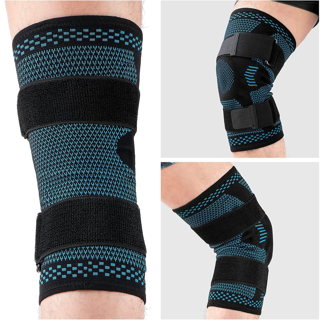 Premium Knee Brace Hinged Support Adjustable Knee Stabilizer Dual Side Hinges Breathable Knee Support for Gym Running Work Daily Use 6 Sizes