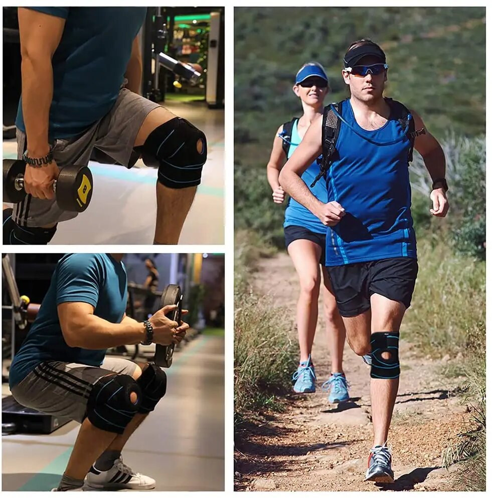Premium Knee Brace Hinged Support Adjustable Knee Stabilizer Dual Side Hinges Breathable Knee Support for Gym Running Work Daily Use 6 Sizes