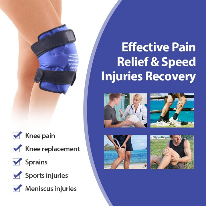 Premium Knee Ice Pack Wrap Hot Cold Compression Wrap Reusable Gel Knee Support Adjustable Straps Full Coverage Non Slip for Home Gym Daily Use Comfort