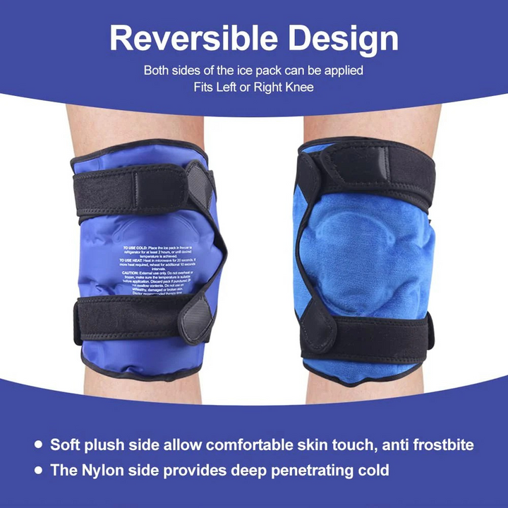 Premium Knee Ice Pack Wrap Hot Cold Compression Wrap Reusable Gel Knee Support Adjustable Straps Full Coverage Non Slip for Home Gym Daily Use Comfort