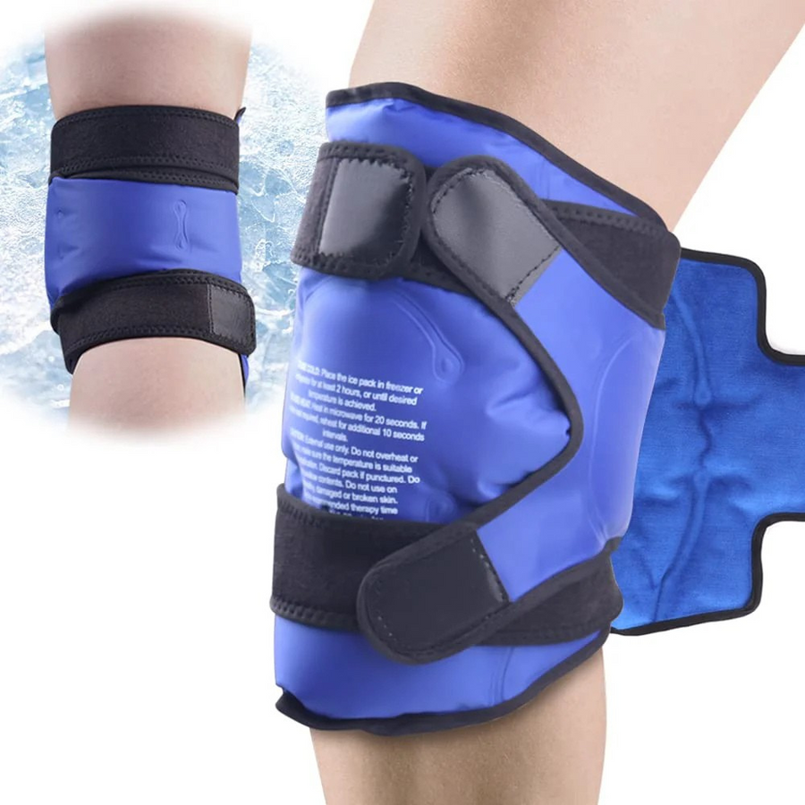 Premium Knee Ice Pack Wrap Hot Cold Compression Wrap Reusable Gel Knee Support Adjustable Straps Full Coverage Non Slip for Home Gym Daily Use Comfort