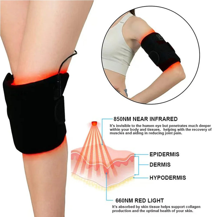 Premium LED Light Belt 660nm 850nm Wearable Heating Pad 360 LEDs Adjustable Wrap Portable Light Device Timer 38W for Home Gym Daily Use Comfort Fit