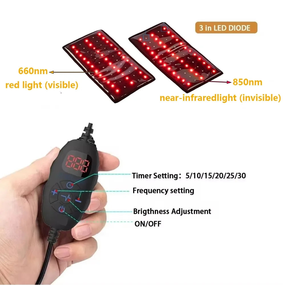 Premium LED Light Belt 660nm 850nm Wearable Heating Pad 360 LEDs Adjustable Wrap Portable Light Device Timer 38W for Home Gym Daily Use Comfort Fit