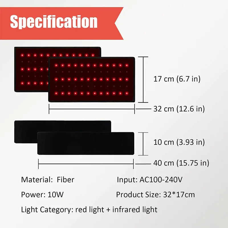 Premium LED Light Belt 660nm 850nm Wearable Heating Pad 360 LEDs Adjustable Wrap Portable Light Device Timer 38W for Home Gym Daily Use Comfort Fit