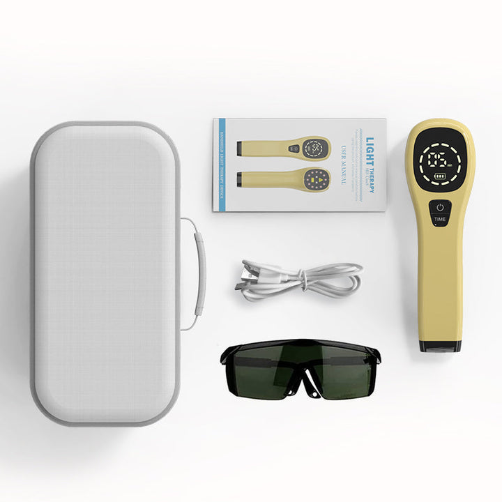 Premium LED Light Device Handheld 808nm 650nm Rechargeable Light Device Adjustable Timer Portable Light Tool with Goggles for Home Daily Use