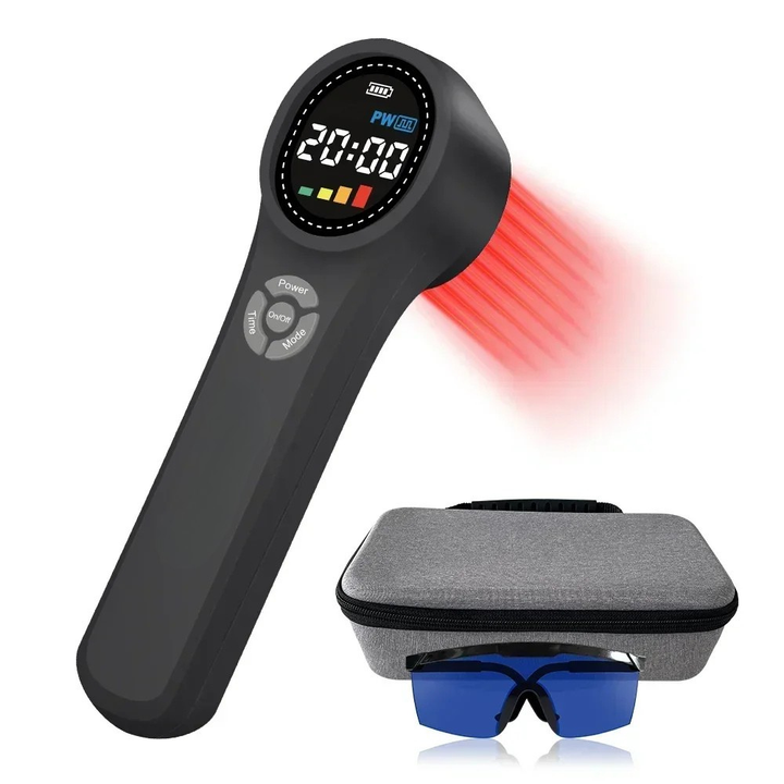 Premium LED Light Device Handheld 808nm 650nm Rechargeable Light Device Adjustable Timer Portable Light Tool with Goggles for Home Daily Use