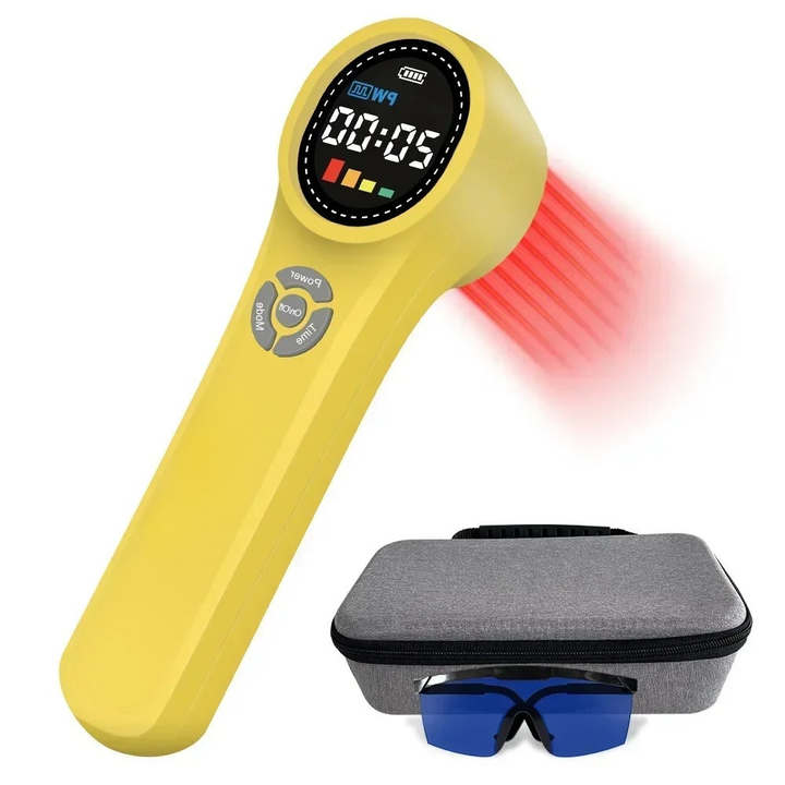 Premium LED Light Device Handheld 808nm 650nm Rechargeable Light Device Adjustable Timer Portable Light Tool with Goggles for Home Daily Use