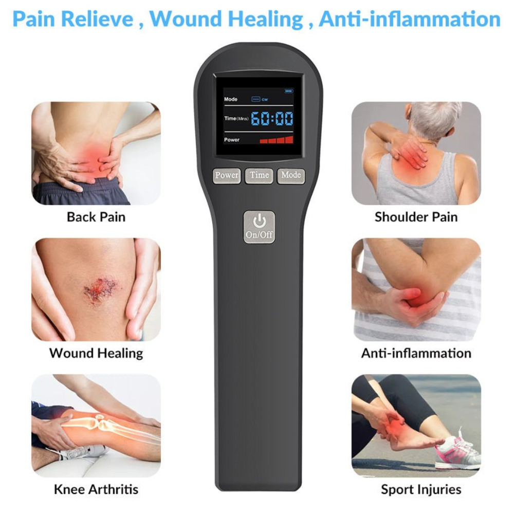 Premium LED Light Device Handheld 808nm 650nm Rechargeable Light Device Adjustable Timer Portable Light Tool with Goggles for Home Daily Use