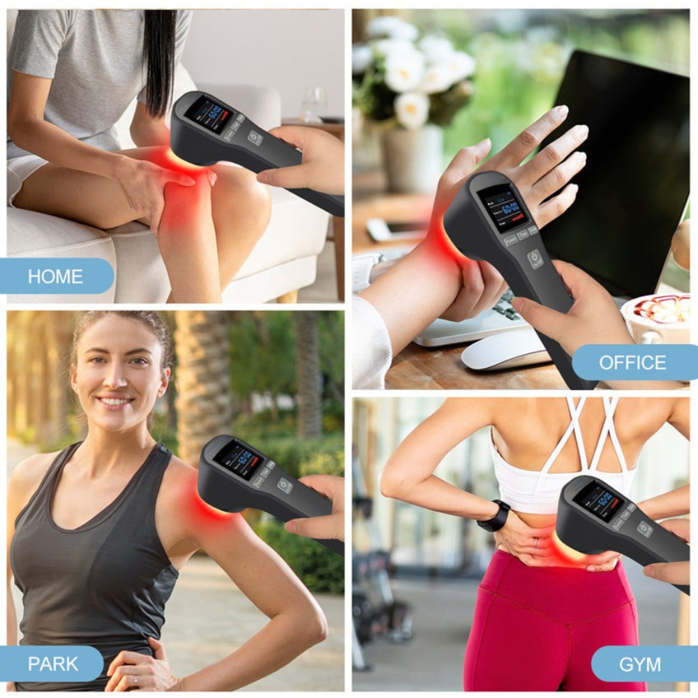 Premium LED Light Device Handheld 808nm 650nm Rechargeable Light Device Adjustable Timer Portable Light Tool with Goggles for Home Daily Use