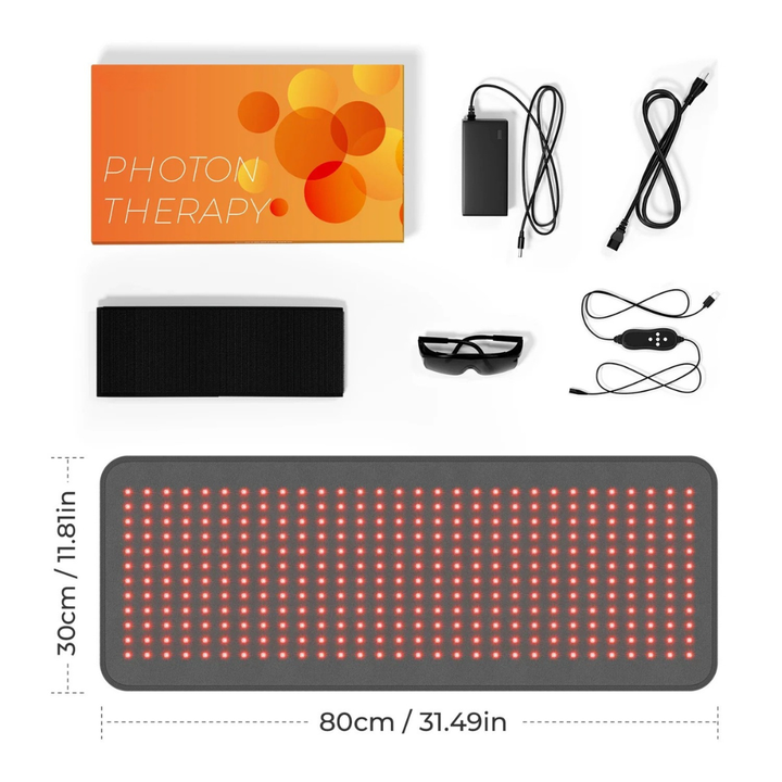 Premium LED Light Therapy Belt 660nm 850nm Wearable Heating Pad 360 LEDs Adjustable Wrap Portable Light Device for Home Gym Daily Use Comfort Fit