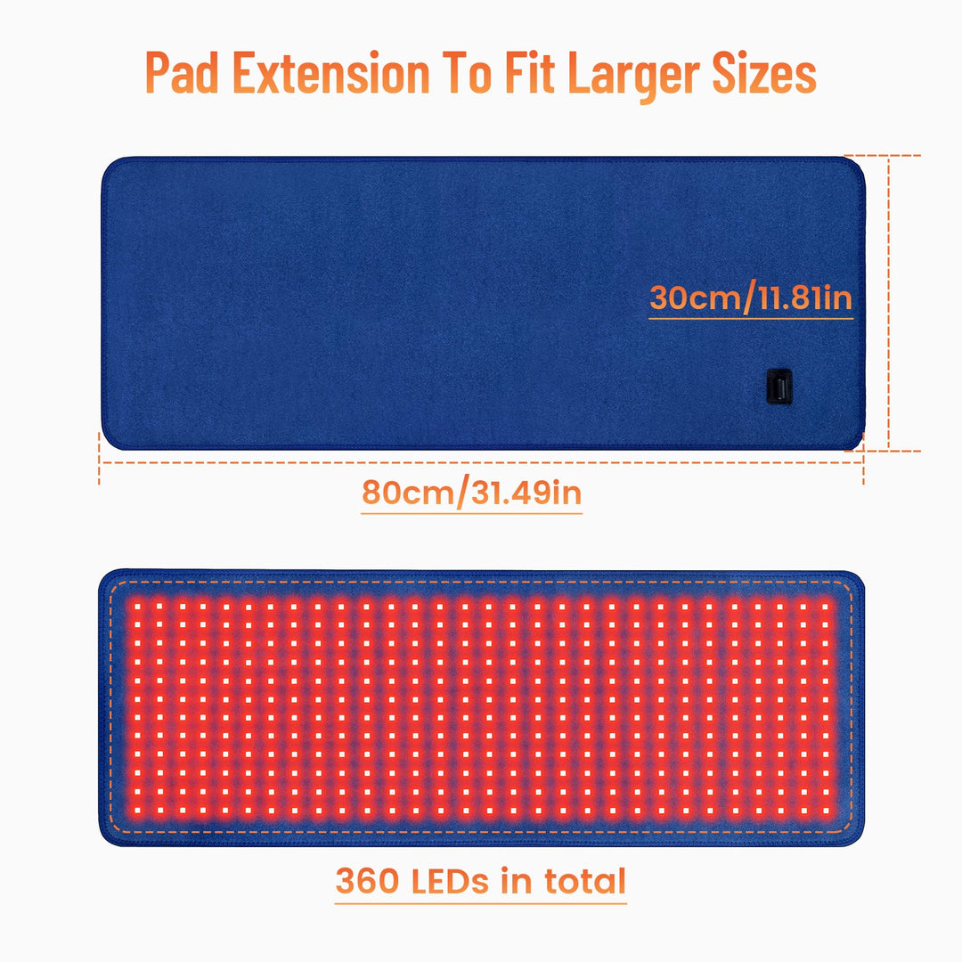 Premium LED Light Therapy Belt 660nm 850nm Wearable Heating Pad 360 LEDs Adjustable Wrap Portable Light Device for Home Gym Daily Use Comfort Fit