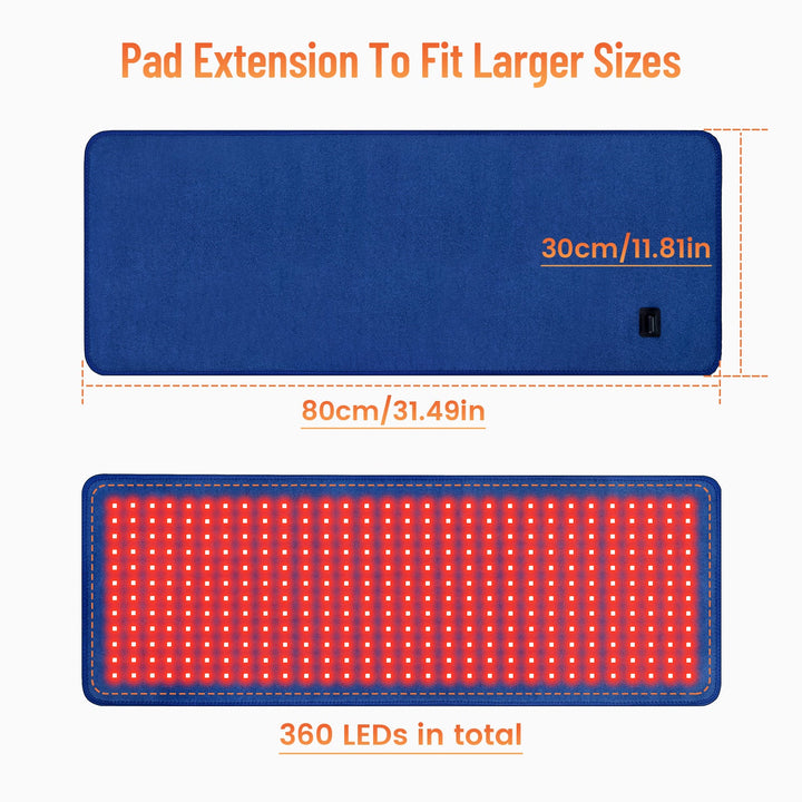 Premium LED Light Therapy Belt 660nm 850nm Wearable Heating Pad 360 LEDs Adjustable Wrap Portable Light Device for Home Gym Daily Use Comfort Fit