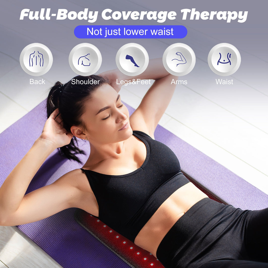 Premium LED Light Therapy Belt 660nm 850nm Wearable Heating Pad 360 LEDs Adjustable Wrap Portable Light Device for Home Gym Daily Use Comfort Fit