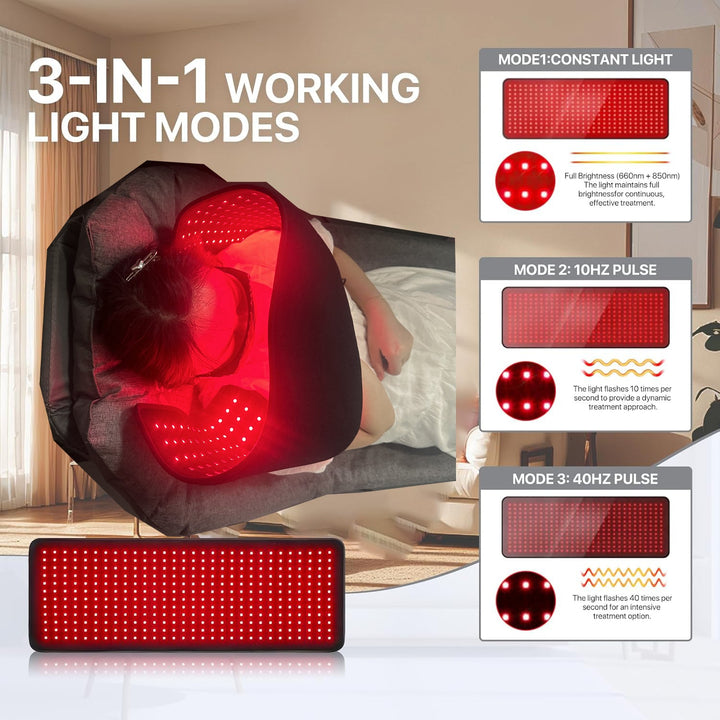 Premium LED Light Therapy Belt 660nm 850nm Wearable Heating Pad 360 LEDs Adjustable Wrap Portable Light Device for Home Gym Daily Use Comfort Fit