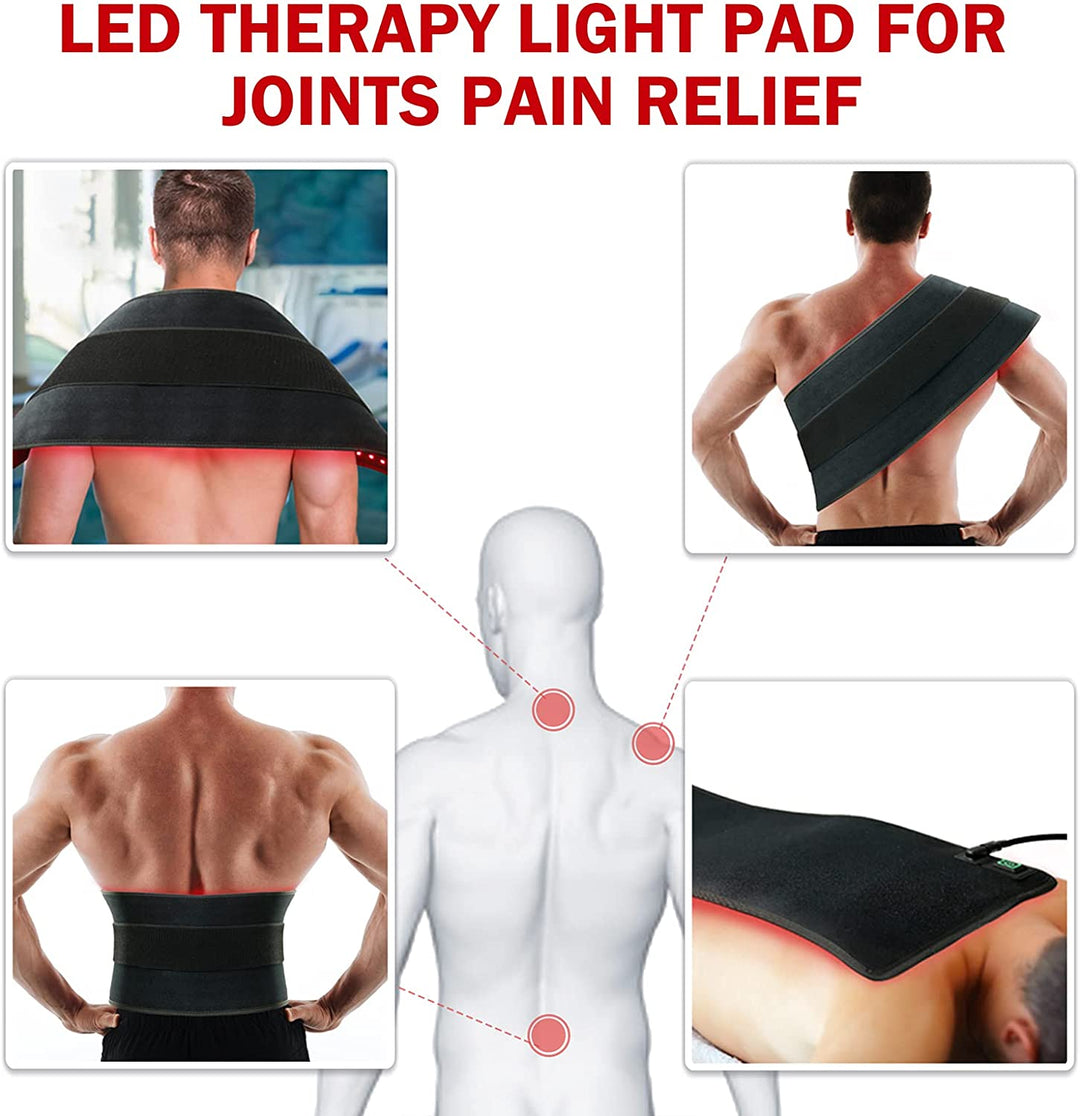 Premium LED Light Therapy Belt 660nm 850nm Wearable Heating Pad 360 LEDs Adjustable Wrap Portable Light Device for Home Gym Daily Use Comfort Fit