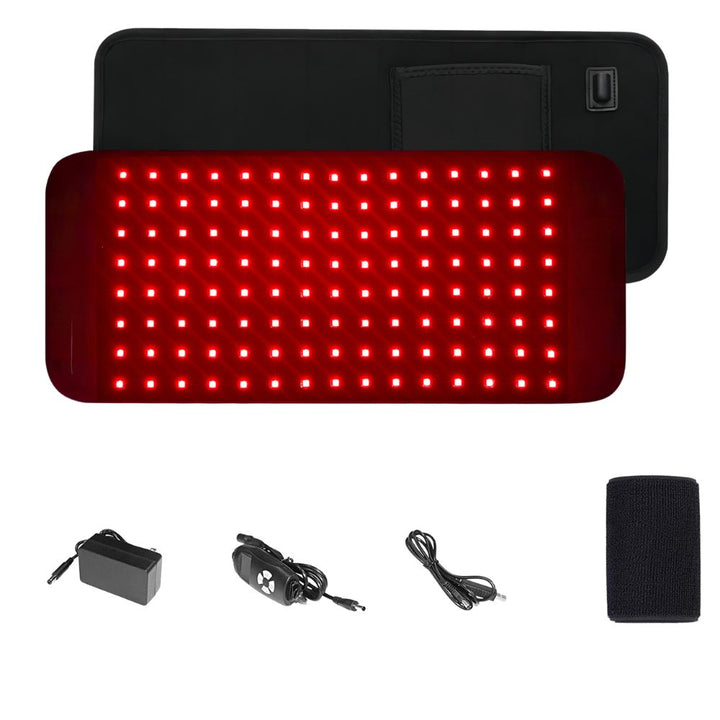 Premium LED Light Therapy Pad 660nm 850nm Portable Light Device 120 LEDs 16W Adjustable Straps Timer for Face Body Home Gym Daily Use Comfort