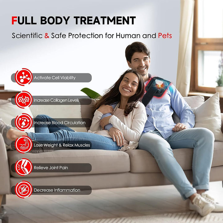 Premium LED Light Therapy Pad 660nm 850nm Portable Light Device 120 LEDs 16W Adjustable Straps Timer for Face Body Home Gym Daily Use Comfort
